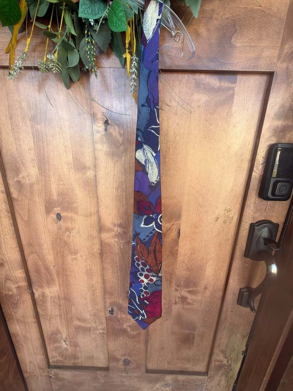 a.testoni Vintage Silk Necktie Multicolor Abstract Floral Made in Italy